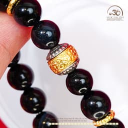 Ngọc Đan Tâm - Vòng Tay Mắt Chim Ưng 10mm 5A Phối Charm Tường Vân Đầu Hoa - Mệnh Thuỷ & Mệnh Mộc 4
