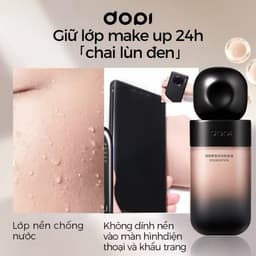Kem Nền DODI Chính Hãng Chai Lùn Đen, Che Phủ Tự Nhiên, Lâu Trôi 24H, Kiểm Soát Dầu 3 Màu 9