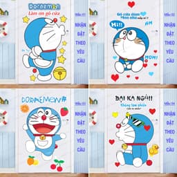 Decal trang trí cửa phòng họa tiết doraemon và hello kitty dễ thương, sẵn keo, chống nước, dán cửa, dán tường- DÁN CƯA 8