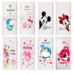 Decal trang trí cửa phòng họa tiết doraemon và hello kitty dễ thương, sẵn keo, chống nước, dán cửa, dán tường- DÁN CƯA 1