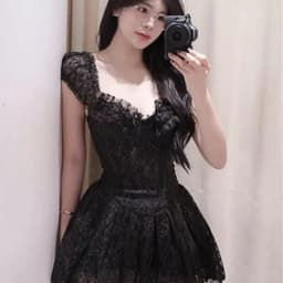 Đầm Ren Trễ Vai Tay Cúp Sò “Dáng Ngắn” Xoè Màu Pastel Phong Cách Nữ Tính, Tiểu Thư, Du Lịch Hè Ananclothing 2
