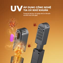 Máy Sấy Giày Khử Mùi Diệt Khuẩn Tia UV Thông Minh - Máy Sấy Khô Giày 48 Độ C Hẹn Giờ Tự Động Cao Cấp 9