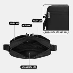 Túi Đeo Chéo Nam LECOS LTH1 Vải Oxford Chống Nước Quai Dù Êm Ái Năng Động 5