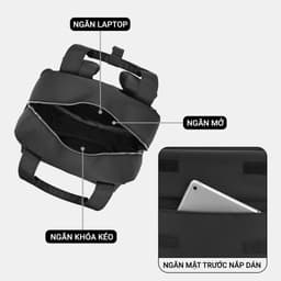 [4-25/9 TẶNG QUÀ TRUNG THU 599K] Balo Du Lịch Nam LECOS LBH8 Vải Oxford Chống Nước Khóa Kim Loại Bền Chống Xước 6