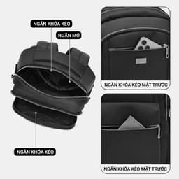 [4-25/9 TẶNG QUÀ TRUNG THU 599K] Balo Laptop Nam LECOS LBH10 Vải Oxford Chống Nước Tối Giản Thanh Lịch đi Làm đi Học 6