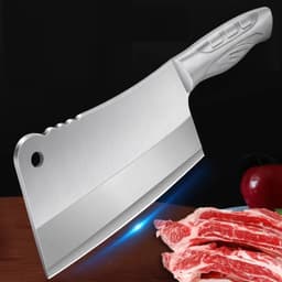 Dao Nhà Bếp Cán Inox, Dao Chặt Xương, Lưỡi Dao Sắc Bén, Thiết Kế Chống Dính, Bản Lớn, Đầm Tay 5