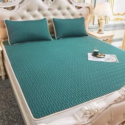 Chiếu Điều Hoà Tencel Latex, Bề Mặt Vải Tencel Mát Lạnh, Có Chun Bo 4 Góc Đủ Kích Thước (Tặng Kèm 2 Vỏ Gối) 4
