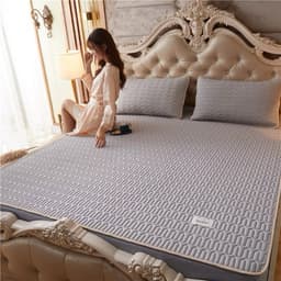 Chiếu Điều Hoà Tencel Latex, Bề Mặt Vải Tencel Mát Lạnh, Có Chun Bo 4 Góc Đủ Kích Thước (Tặng Kèm 2 Vỏ Gối) 5