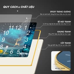 Bộ 3 Tranh Khuyết Đồng Hồ Tráng Gương - Trang Trí Phòng Khách/ Phòng Ăn/ Phòng Làm Việc. 5