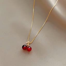 Dây Chuyền, Bông Tai Cherry đỏ🍒 Nữ tính – trẻ trung – ngọt ngào 4