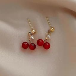Dây Chuyền, Bông Tai Cherry đỏ🍒 Nữ tính – trẻ trung – ngọt ngào 7