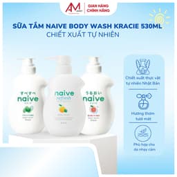 Sữa Tắm Naive Body Wash Kracie 530ml – Chiết Xuất Tự Nhiên – Dưỡng Ẩm Dịu Nhẹ – Nội Địa Nhật 1