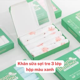 Khăn sữa Gee cao cấp, set 5 khăn sợi tre/muslin cho bé sơ sinh, không bụi vải, mềm mịn, thấm hút 7