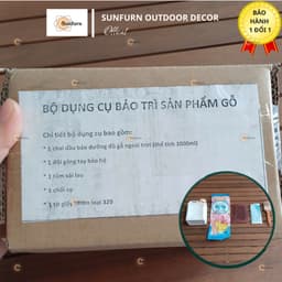 [Combo 5 Món] Bộ Dụng Cụ kèm Dầu Bảo Dưỡng Gỗ Ngoài Trời SUNFURN (1 Lít) - Phục Hồi Màu Gỗ, Chống Thấm & Tia UV (Tặng Kè 4