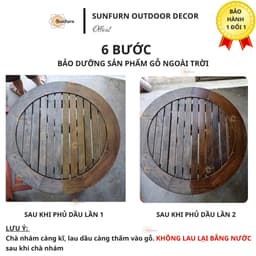 [Combo 5 Món] Bộ Dụng Cụ kèm Dầu Bảo Dưỡng Gỗ Ngoài Trời SUNFURN (1 Lít) - Phục Hồi Màu Gỗ, Chống Thấm & Tia UV (Tặng Kè 1