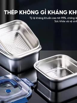Hộp Đựng Thức Ăn Inox 304 Cao Cấp 1800ML Nắp Kín Silicone Chống Rò Rỉ An Toàn Sức Khỏe Mang Cơm Đi Làm Đi Học 8