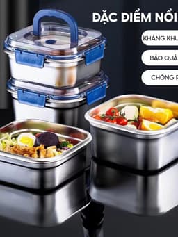 Hộp Đựng Thức Ăn Inox 304 Cao Cấp 1800ML Nắp Kín Silicone Chống Rò Rỉ An Toàn Sức Khỏe Mang Cơm Đi Làm Đi Học 9