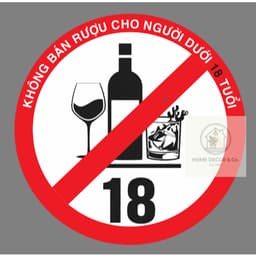 Tem KHÔNG BÁN RƯỢU CHO NGƯỜI DƯỚI 18 TUỔI 1