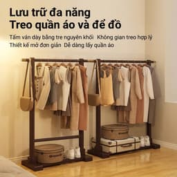 Giá Treo Quần Áo Kệ Treo Đồ Cổ Điển 2 Tầng Đa Năng Phù Hợp Mọi Không Gian Di Chuyển Dễ Dàng 4