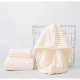 Khăn Quấn Tóc Cao Cấp - Siêu Thấm Nhanh Khô, Mũ Ủ Tóc Cotton Mềm (4 Màu Sắc)(giadungtranlinh) 5