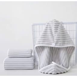 Khăn Quấn Tóc Cao Cấp - Siêu Thấm Nhanh Khô, Mũ Ủ Tóc Cotton Mềm (4 Màu Sắc)(giadungtranlinh) 6