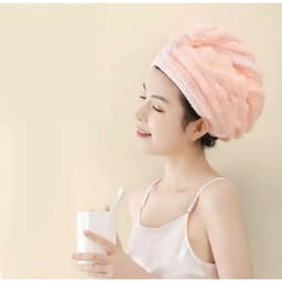 Khăn Quấn Tóc Cao Cấp - Siêu Thấm Nhanh Khô, Mũ Ủ Tóc Cotton Mềm (4 Màu Sắc)(giadungtranlinh) 3