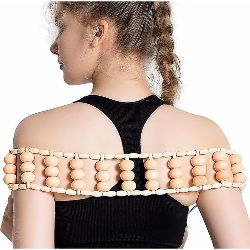 Dây Con Lăn Mát Xa Lưng Trị Liệu Bằng Gỗ, Dây Con Lăn Mát Xa Bằng Gỗ, Máy Massage, Máy Massage Lưng(thetung12)