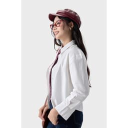 [ẨN] Áo sơ mi nữ dài tay GENVIET JEANS dáng ngắn chất cotton không bai nhão basic thanh lịch 9139 2