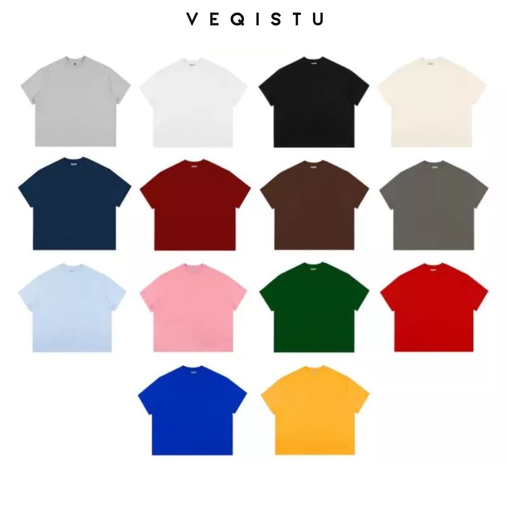 Áo Thun BOXY Local Brand VEQISTU "Áo Thun Trơn ", Áo Thun Boxy Form Rộng Unisex Nam Nữ 250Gsm Cotton