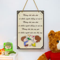 Bảng Gỗ Bách Mộc Decor Quy Tắc Gia Đình - 5 Câu Thần Chú - Trang Trí Nhà Cửa Độc Đáo và Ý Nghĩa 5