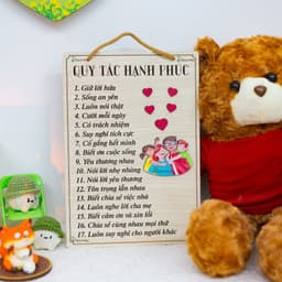 Bảng Gỗ Bách Mộc Decor Quy Tắc Gia Đình - 5 Câu Thần Chú - Trang Trí Nhà Cửa Độc Đáo và Ý Nghĩa 6
