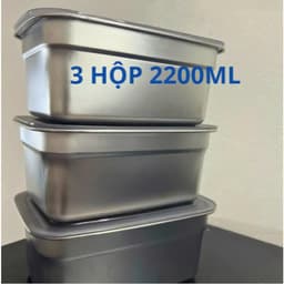 Hộp đựng thức ăn inox 304 1500ml an toàn sức khỏe có nắp hút chân không combo 5 hộp bảo quản tươi lâu dùng tủ lạnh 3