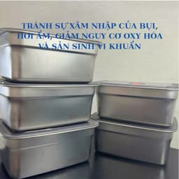 Hộp đựng thức ăn inox 304 1500ml an toàn sức khỏe có nắp hút chân không combo 5 hộp bảo quản tươi lâu dùng tủ lạnh 5
