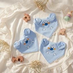 Sét 5 Yếm Tam Giác Anchee Chất Petit Có Cúc Bấm Cho Bé ( freesize 0M - 2 tuổi), nhiều màu sắc xinh xắn 8