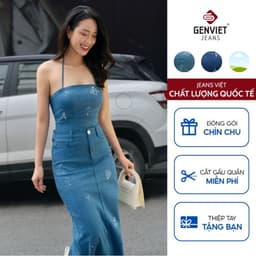 [ẨN] Áo hai dây nữ GENVIET JEANS vải cotton USA cao cấp dáng ôm tôn eo che bụng đính đá hiện đại S251.G. 8967 1