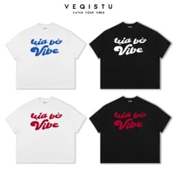 Áo Thun Local Brand VEQISTU "Tựa Bờ Vibe", Áo Thun Boxy Form Rộng Unisex Nam Nữ 250Gsm 100% Cotton 2 Chiều 1