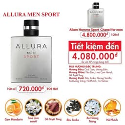 Nước Hoa Nam Allura Men Sport - TƯƠI MÁT, NĂNG ĐỘNG, NAM TÍNH (100ML) 2