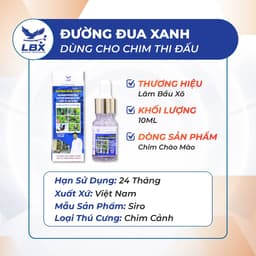 Dung dịch uống Đường Đua Xanh 10ml Lâm Bầu Xô – bổ sung trước và sau thi đấu cho chim cảnh, hỗ trợ phục hồi tăng thể lực 2