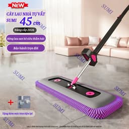 Cây Lau Nhà Tự Vắt SUMI 45cm, Cây Chổi Lau Nhà Bông San Hô Siêu Thấm Hút Thông Minh 360 Độ Tiện Dụng 1