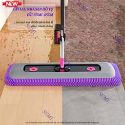 Cây Lau Nhà Tự Vắt SUMI 45cm, Cây Chổi Lau Nhà Bông San Hô Siêu Thấm Hút Thông Minh 360 Độ Tiện Dụng 7