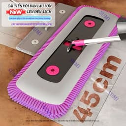 Cây Lau Nhà Tự Vắt SUMI 45cm, Cây Chổi Lau Nhà Bông San Hô Siêu Thấm Hút Thông Minh 360 Độ Tiện Dụng 2