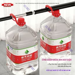 Cây Lau Nhà Tự Vắt SUMI 45cm, Cây Chổi Lau Nhà Bông San Hô Siêu Thấm Hút Thông Minh 360 Độ Tiện Dụng 9