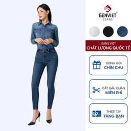 [ẨN] Quần Dài Nữ Genviet vải Jeans Cơ Bản form Col Cơ Bả 8392 1