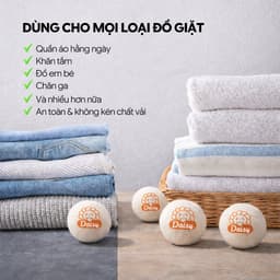 Bóng sấy quần áo len lông cừu Daisy banh sấy chống nhăn chống rối chống tĩnh điện tiết kiệm điện năng dùng cho máy sấy 2