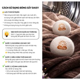 Bóng sấy quần áo len lông cừu Daisy banh sấy chống nhăn chống rối chống tĩnh điện tiết kiệm điện năng dùng cho máy sấy 5