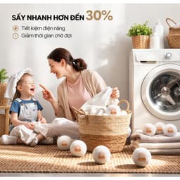 Bóng sấy quần áo len lông cừu Daisy banh sấy chống nhăn chống rối chống tĩnh điện tiết kiệm điện năng dùng cho máy sấy 7