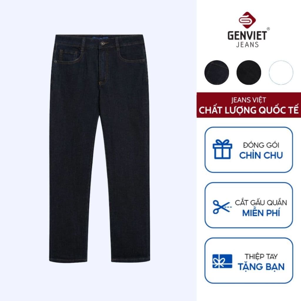 [ẨN] Quần Dài Jeans Nữ GENVIET JEANS Dáng Ống Đứng – Form Chuẩn, Thanh Lịch 8948