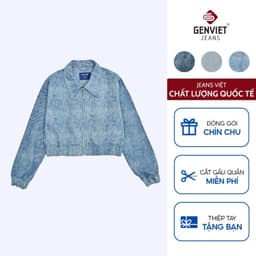 Áo Khoác Nữ GENVIET JEANS Vải Denim 1 Lớp Dáng Croptop Trẻ Trung, Hiện 8750 1