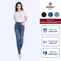 [ẨN] Quần dài Nữ Genviet vải Jeans Trẻ trung form Slimfi 8157 1
