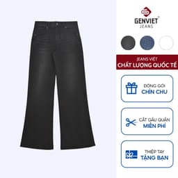Quần Dài Nữ GENVIET JEANS Chất Liệu Denim Dáng Loe, Quần Bò Nữ Ống Vảy Trẻ Trung,8785 1
